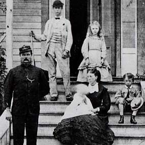 Capt. William Addis Delacombe and his family on the front steps of their house at the Royal Marine Camp. Capt. William Addis Delacombe and his family on the front steps of their house at the Royal Marine Camp.