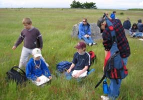 Fifth graders from Fruiay Harbor Elementary take reading from Mt. Finalyason's prairie lands as part of the park's habitats education program. Fifth graders from Fruiay Harbor Elementary take reading from Mt. Finalyason's prairie lands as part of the park's habitats education program.