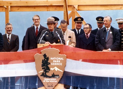 Superintendent Carl Stoddard at park dedication