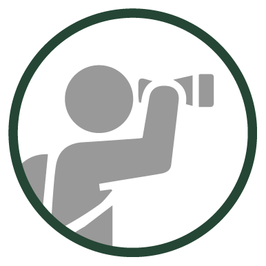 Icon of person looking through binoculars