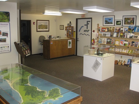 Map case, visitor contact station, and bookstore. Map case, visitor contact station, and bookstore.