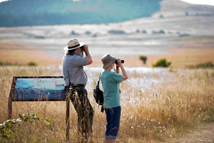 doug birding with visitor