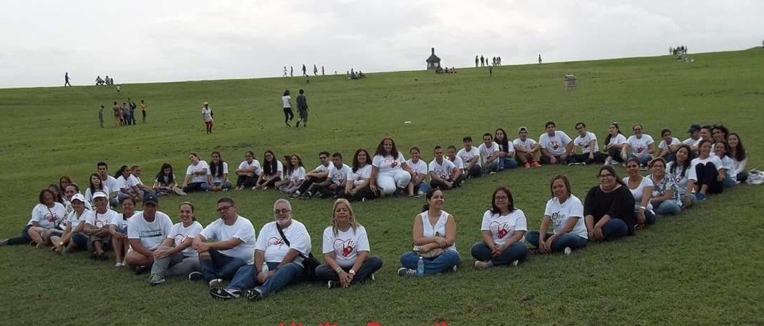 Group of people making a heart by encouraging their the first amendment