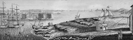 A depiction of Derby Wharf in 1797