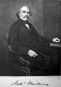 a portrait of Nathaniel Hawthorne in his later years, wearing a mustache a portrait of Nathaniel Hawthorne in his later years, wearing a mustache