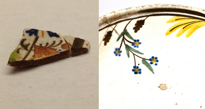 two pieces of similar ceramics