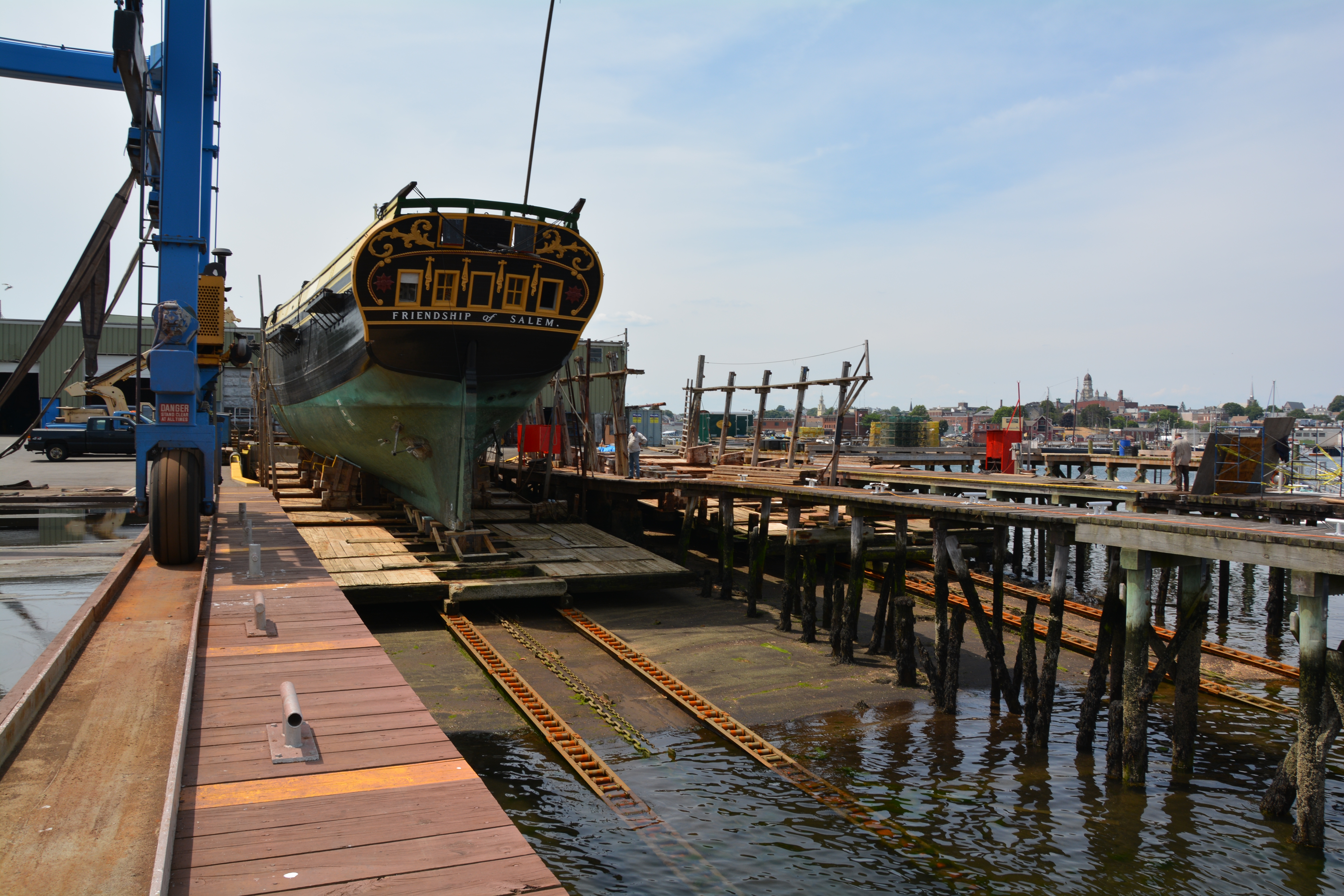 Friendship of Salem in drydock in Gloucester