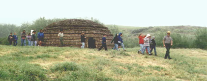 Students follow a ranger on an exploration of biodiversity at Satwiwa.