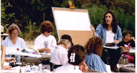 Teachers can learn about park resources in the park that they can share with their students at teacher workshops.