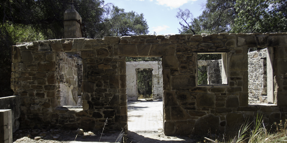 Stone walls and foundation of the historic Keller House Stone walls and foundation of the historic Keller House
