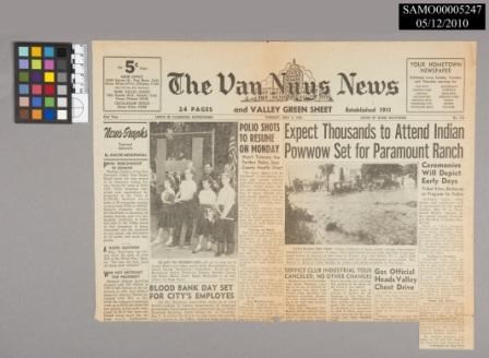 Newspaper articles tell us about the past like this one from 1955 featuring a Pow Wow at Paramount Ranch. Newspaper articles tell us about the past like this one from 1955 featuring a Pow Wow at Paramount Ranch.