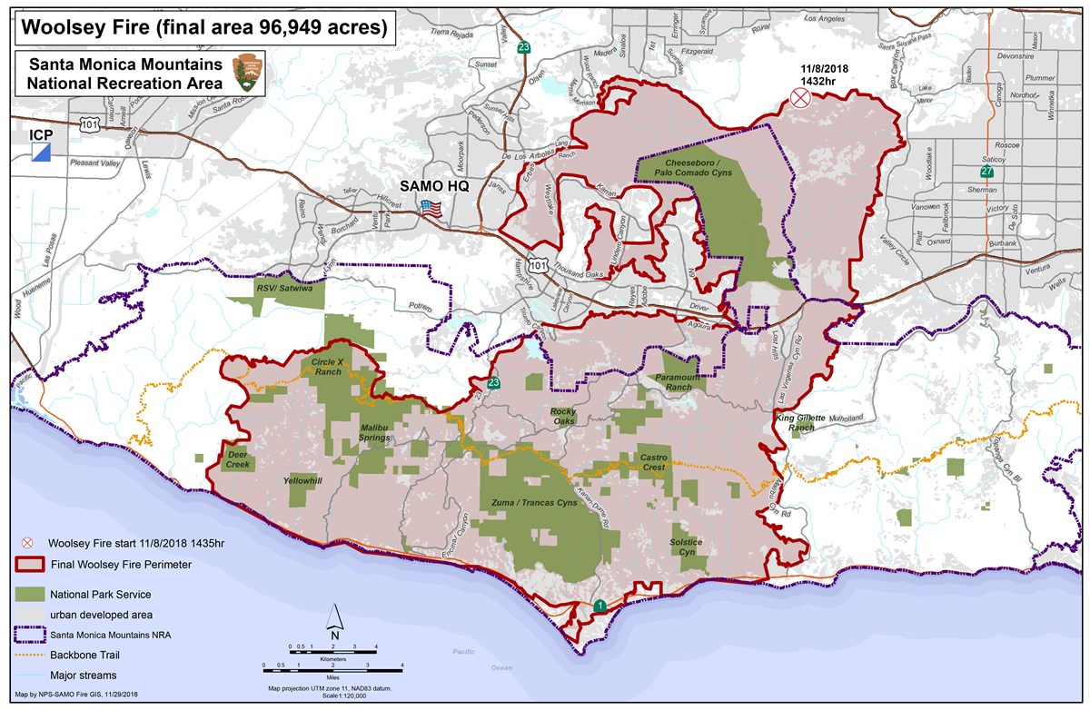 Map of Woolsey Fire Burn Area Map of Woolsey Fire Burn Area