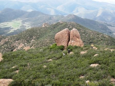 Chamberlain Rock is a key landmark on the Backbone Trail in the Boney Mountain State Wilderness.