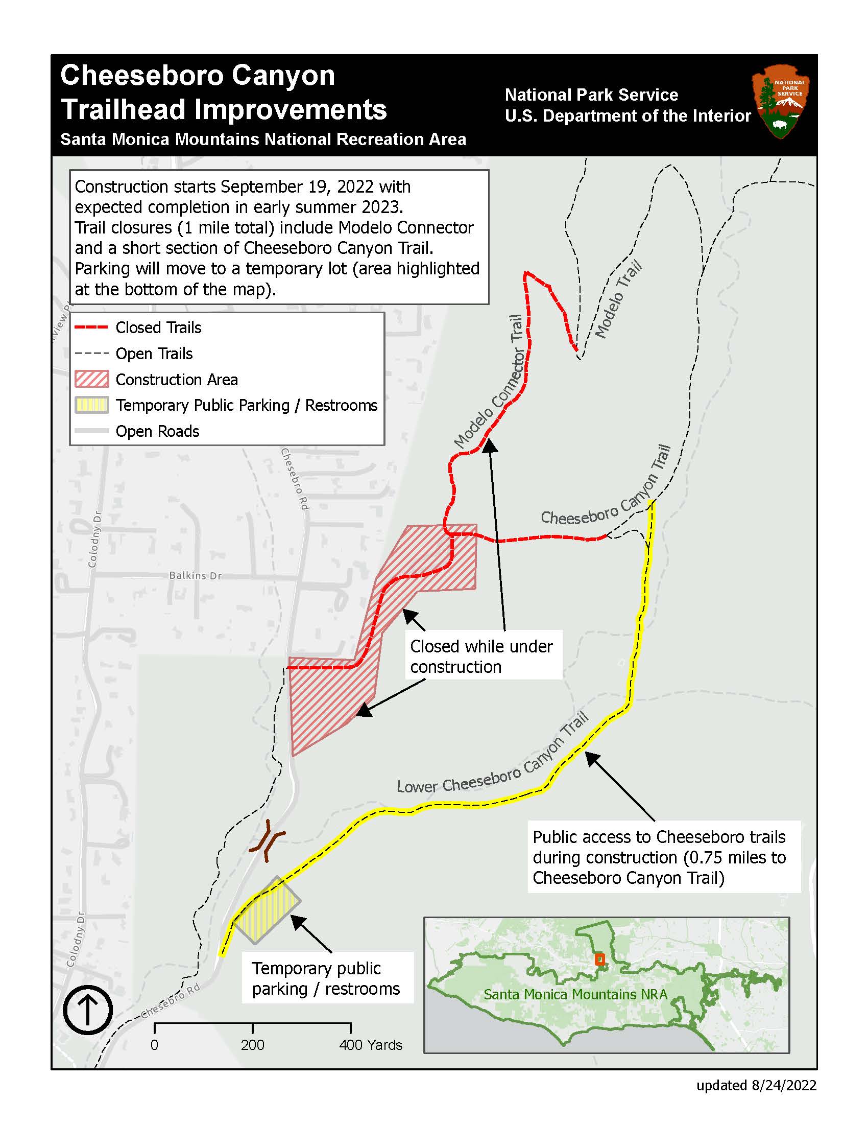Map of Cheeseboro construction