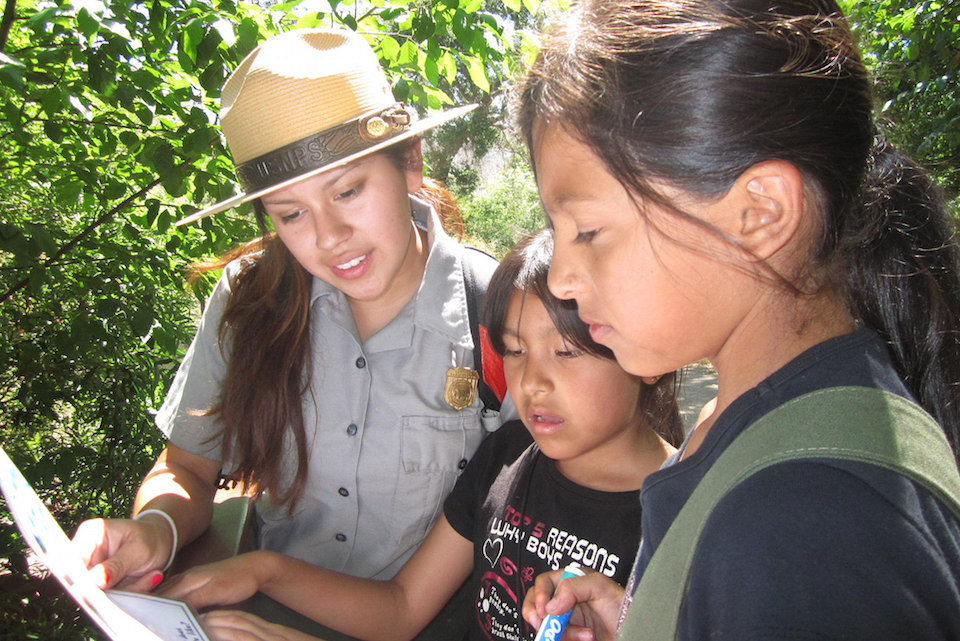 Ranger interacting with kids