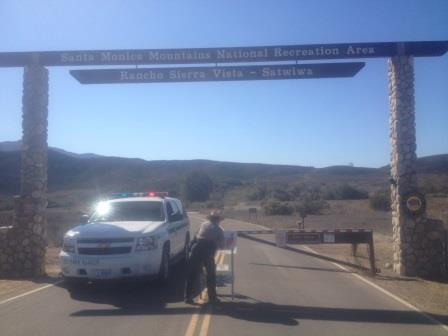 Ranger opening gate.