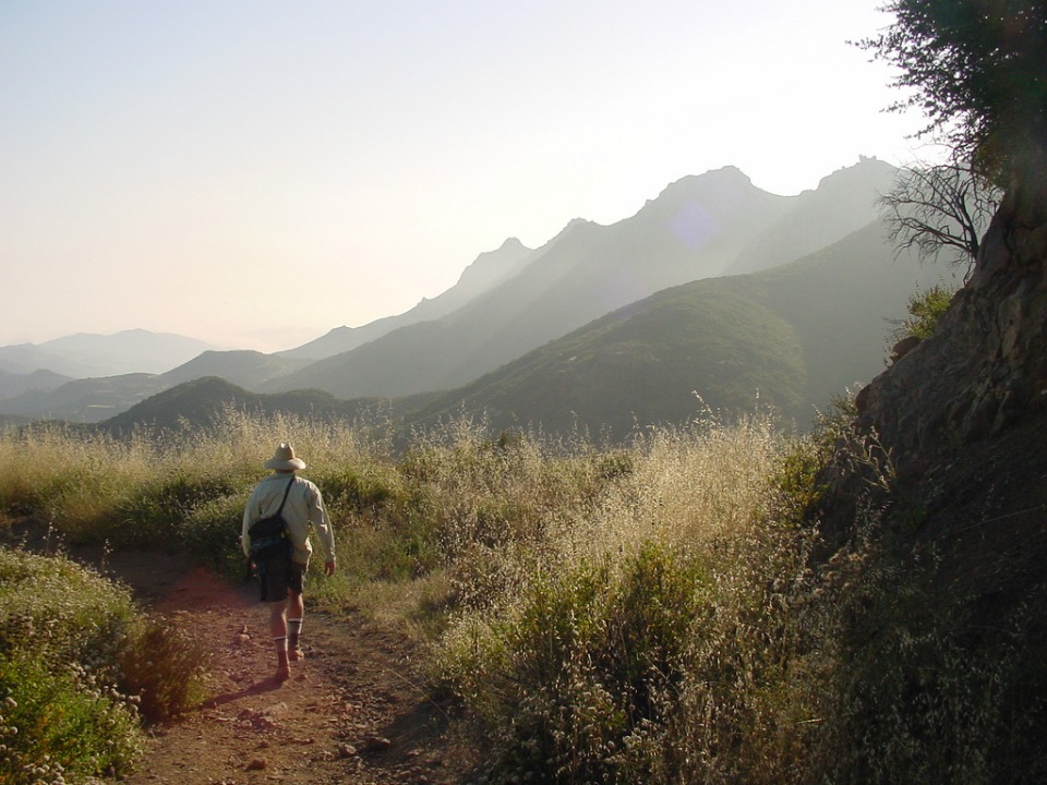 Hiker on the Backbone Trail