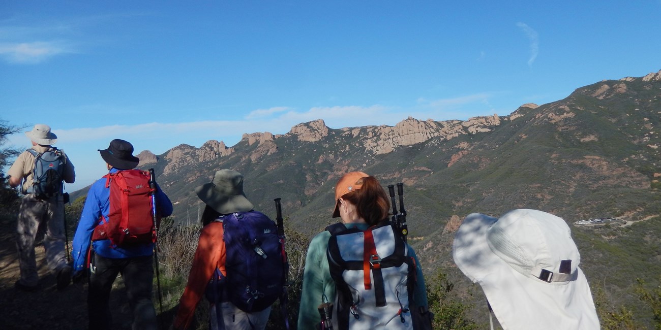 Hikers on the backbone Trail