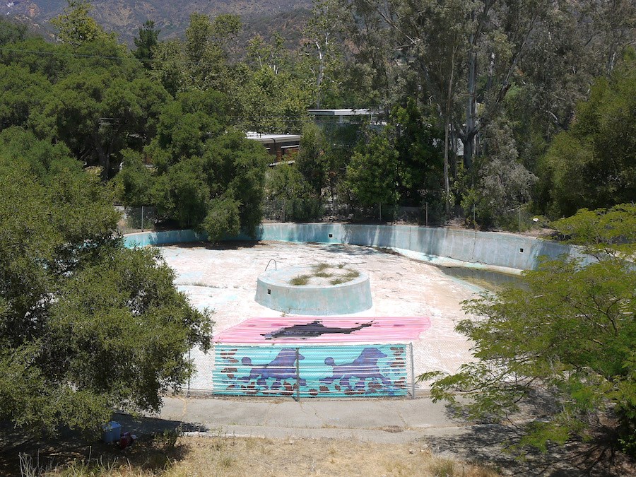 Installation art on empty pool