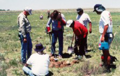 Members of the 1999 Sand Creek Massacre Project Team doing archeological fieldwork Members of the 1999 Sand Creek Massacre Project Team doing archeological fieldwork