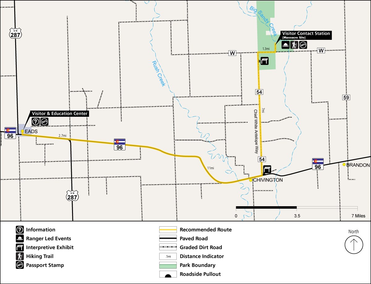 Driving Directions Map to Sand Creek Massacre NHS