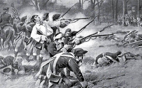 Illustration of part of the Battle of Pell's Point