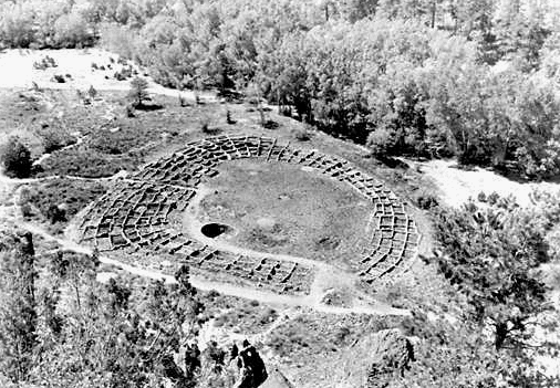 Tuyonyi Ruin at Bandelier National Monument which was named in honor of Adolph Bandelier.