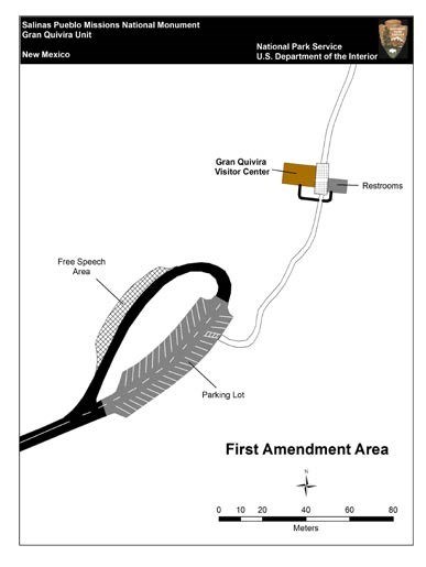 The first amendment area at Gran Quivira is in the parking lot.