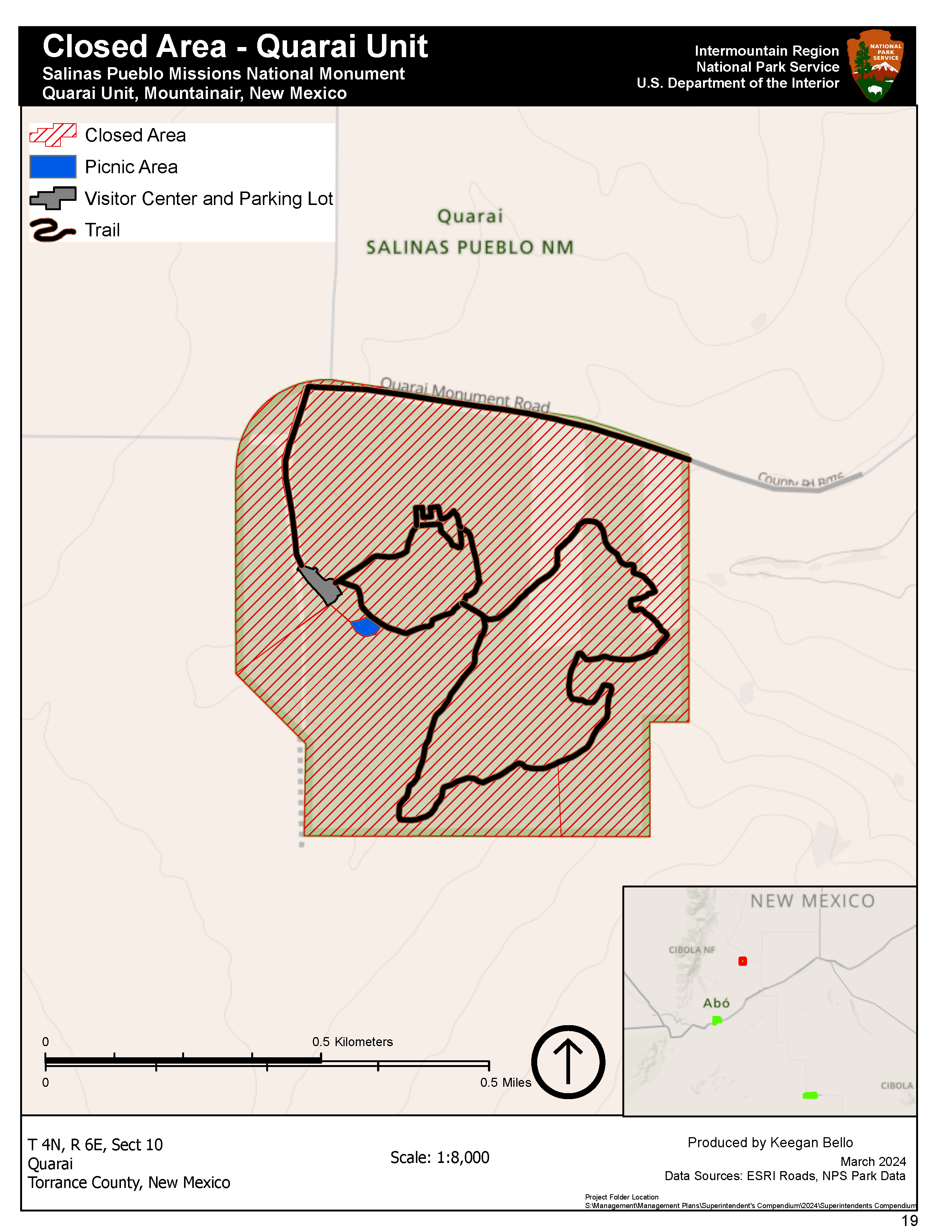 Map depicting closed area maps
