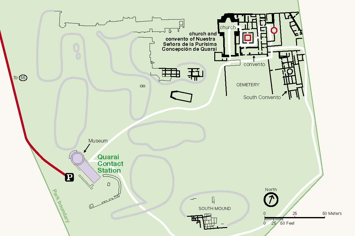 A map of the grounds at Quarai.