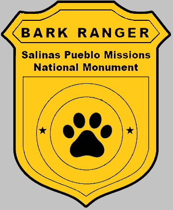 Salinas Pueblo Missions National Monument Bark Ranger Badge Gold colored bark ranger badge for Salinas Pueblo Missions National Monument