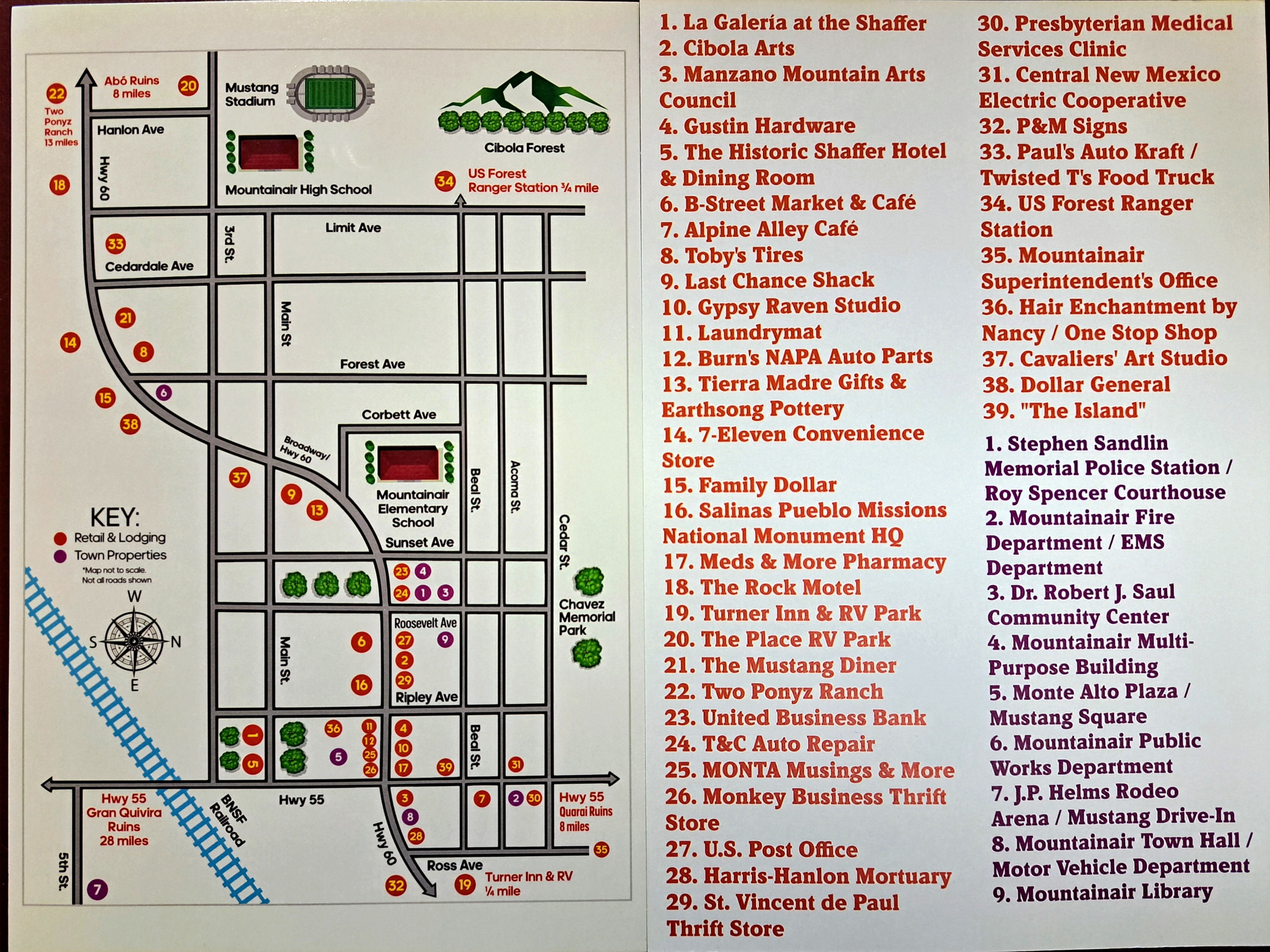 Mountainair Map, Front and Back