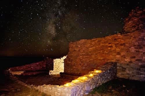 The Milky Way shines brightly over the Gran Quivira mission.