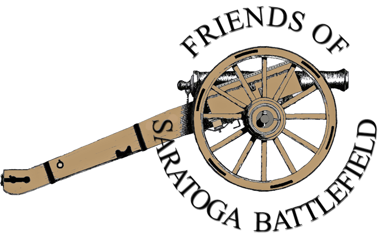 Revolutionary War Cannon with text reading Friends of Saratoga Battlefield