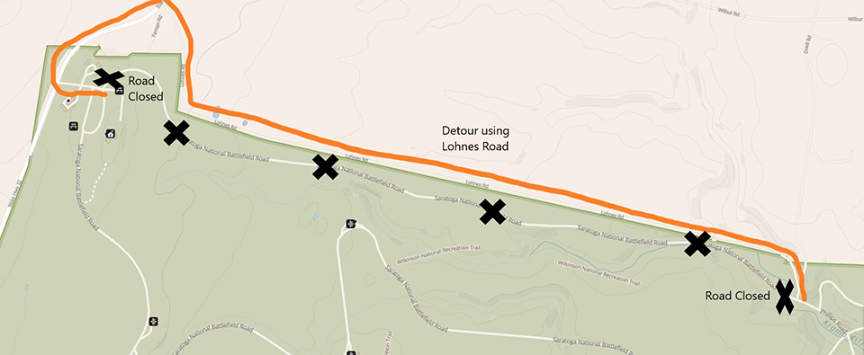 Small Tree Detour Map showing detour