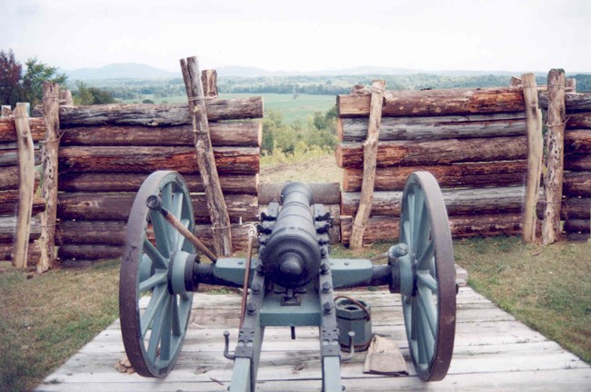 Cannon on Bemus Heights overlooking the Hudson River Valley