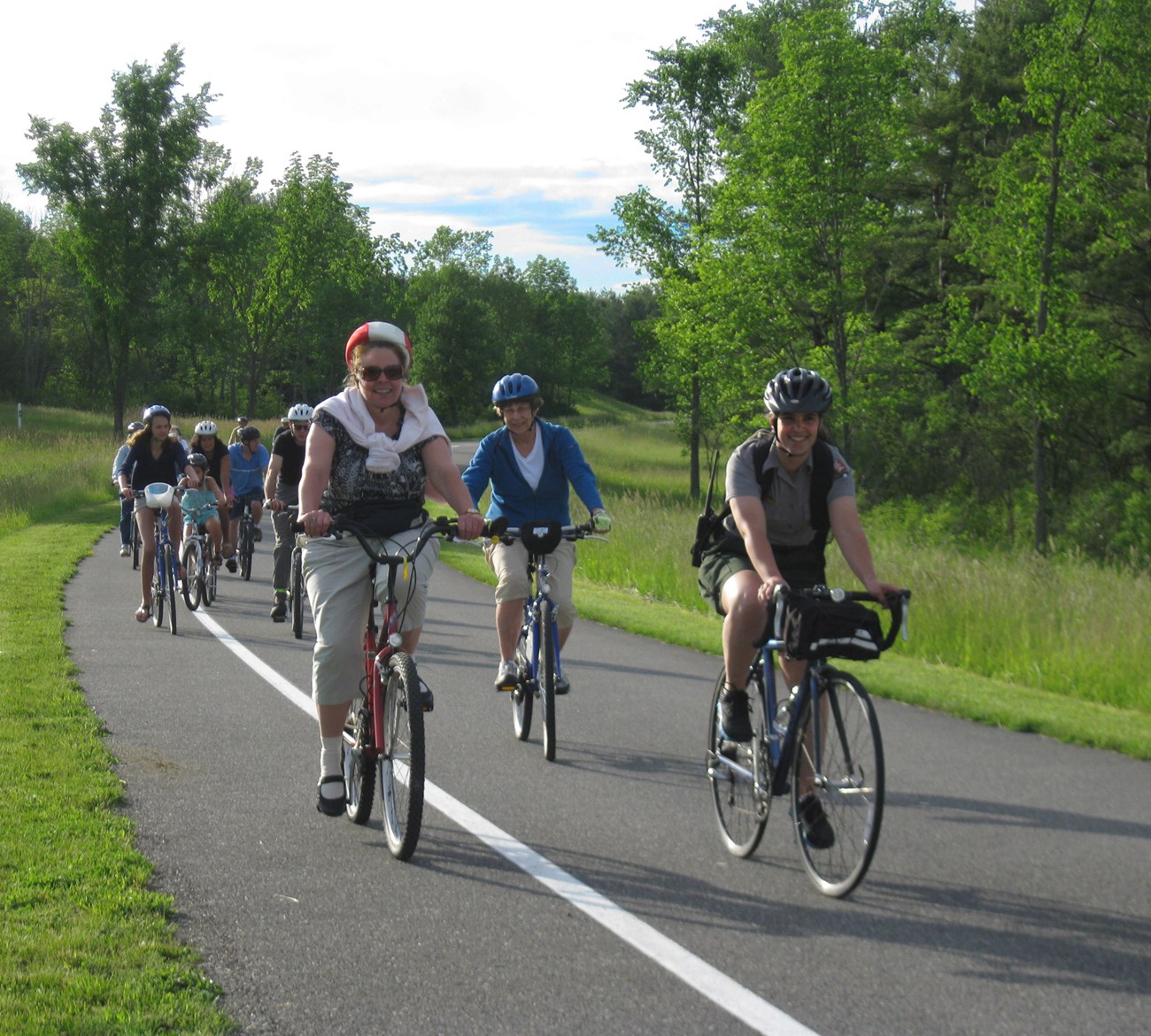 Park Ranger Leading visitors on bike tour