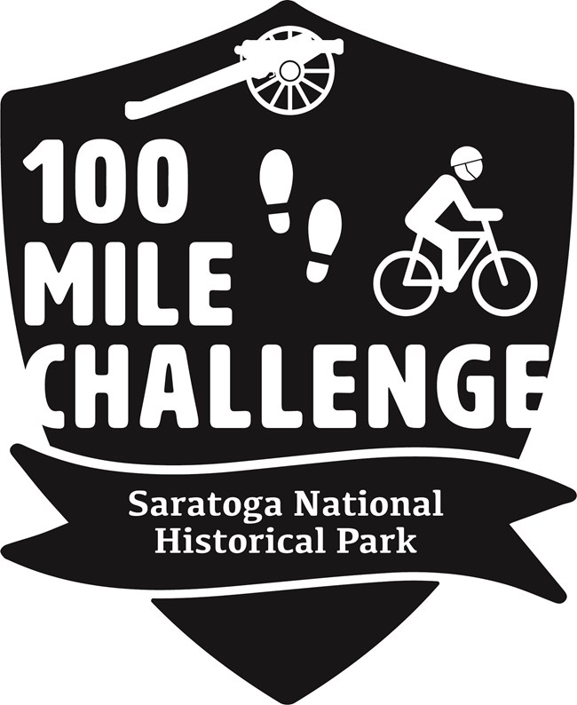 black and white logo for Saratoga NHP 100 Mile Challenge
