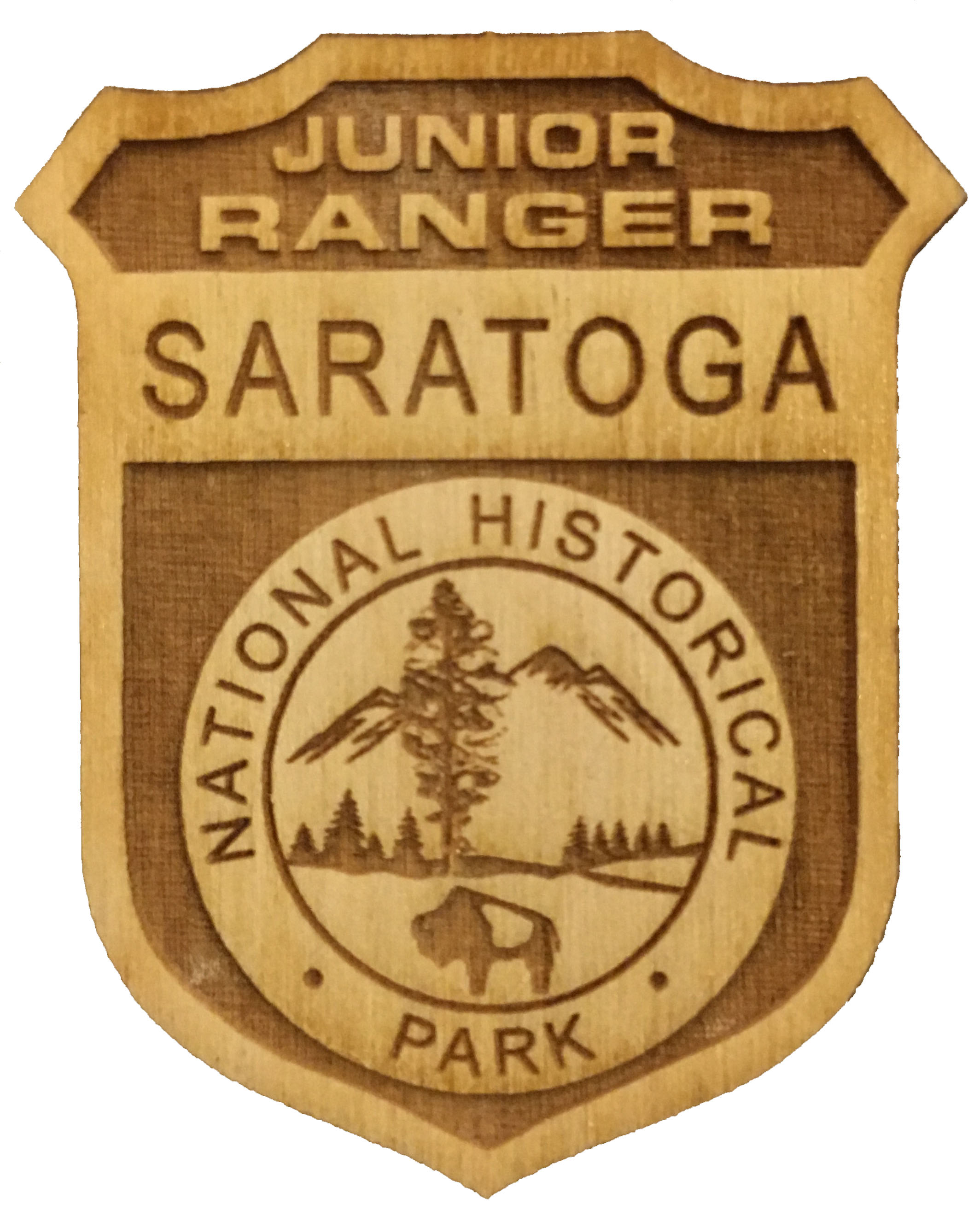 Wooden badge with Wooden badge with