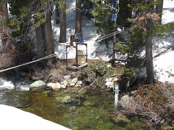 Hydrologic Benchmark Network station in the Upper Marble Fork Kaweah River, Sequoia National Park.