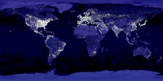Satellite image of the earth from space at night Satellite image of the earth from space at night