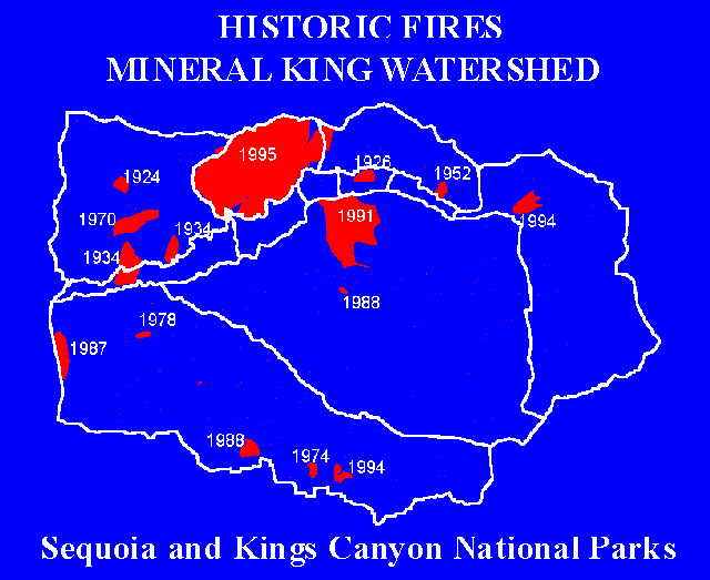 Figure 2. Historic fires in the East Fork watershed since 1921.