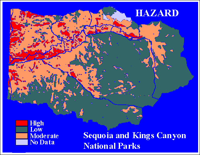 Figure 5. Hazard map for the East Fork watershed derived from fuel models.