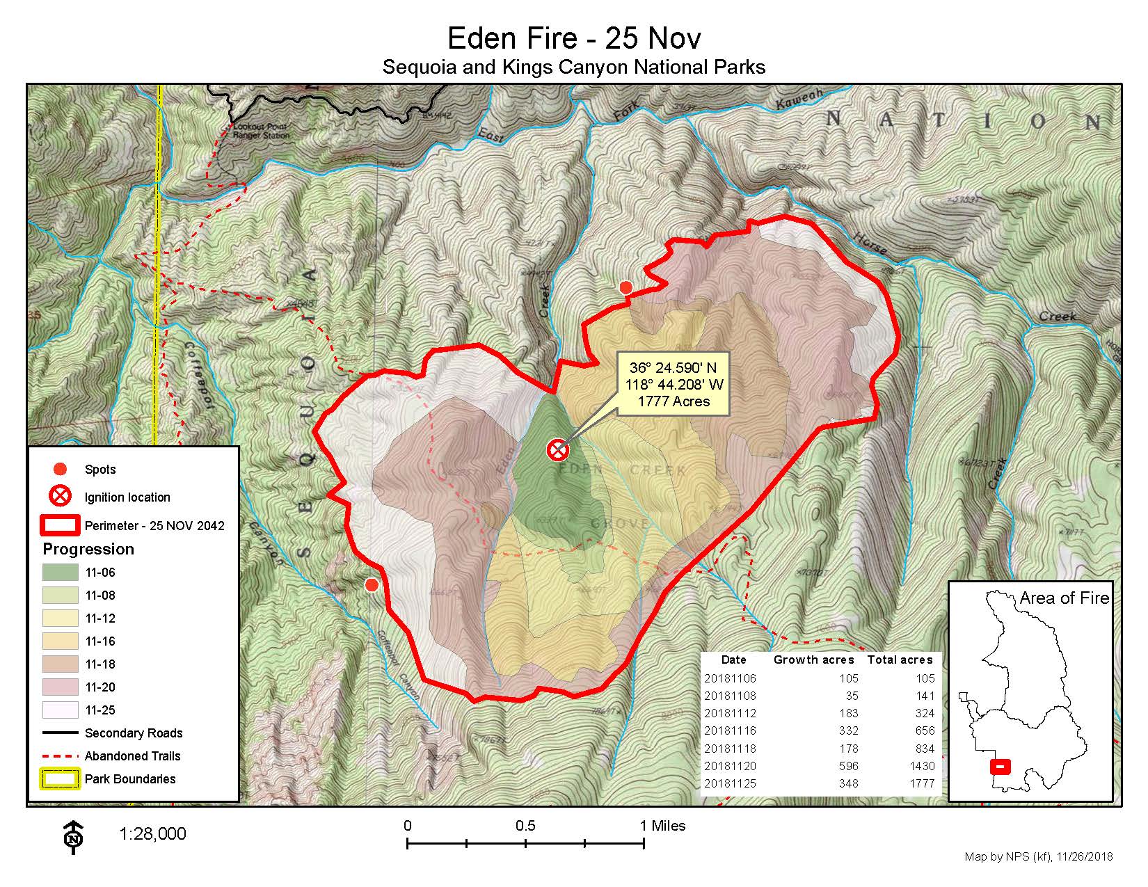 A map of the Eden Fire's progression shows how a wildfire can grow in different directions depending on weather and topography