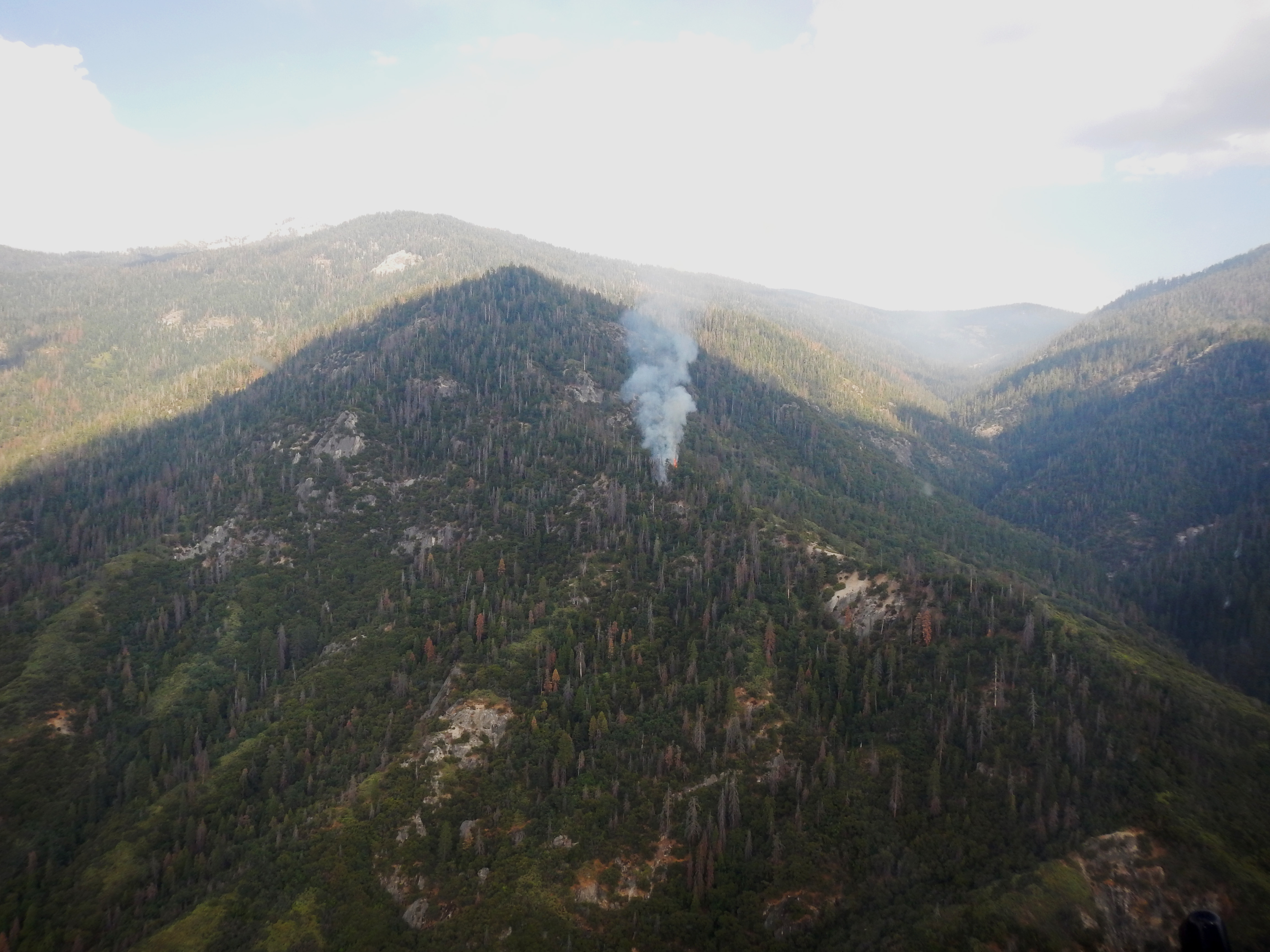 A closer view of the lightning-caused Horse Creek Fire. NPS Photo.