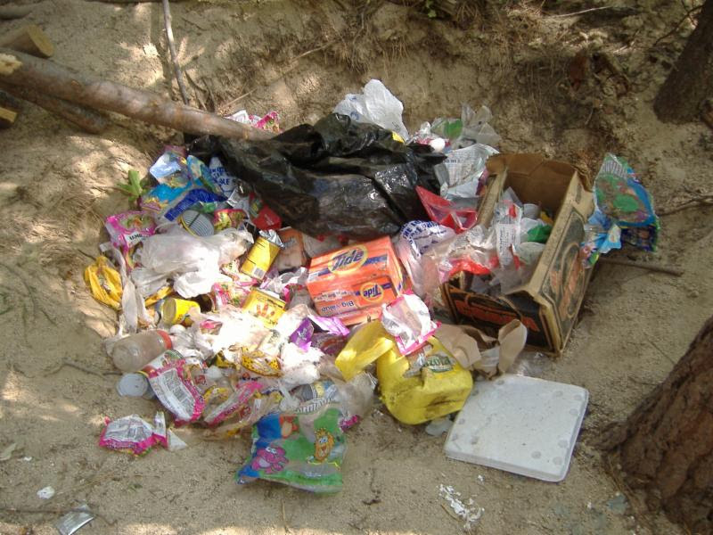 Trash in illegal marijuana cultivation sites