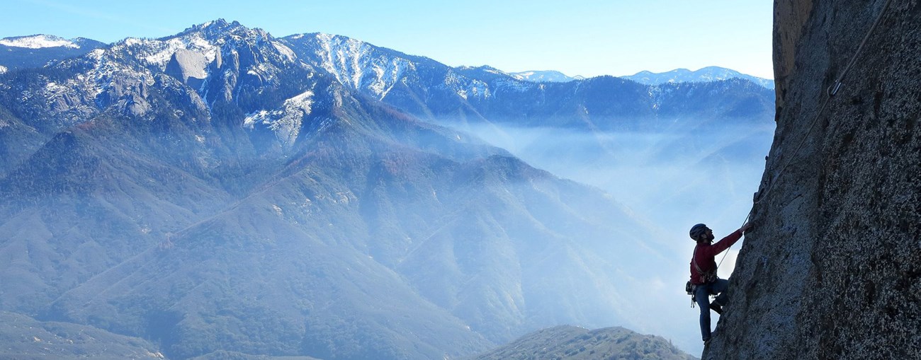 A climber on Moro Rock