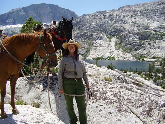 Wilderness Ranger with horses at Colby Lake