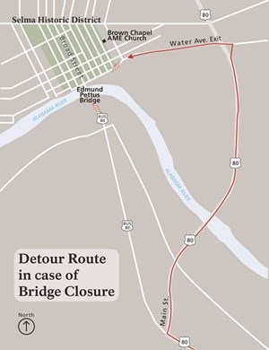 Map depicting the same route as described in the "Parking" subsection.