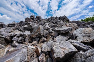 Exposed rocks on Black Rock summit.